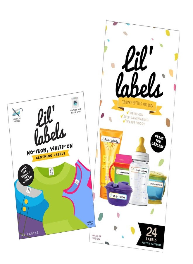 Daycare Value Pack - Write On Name Labels, Waterproof, Playful Patterns, Bright White.